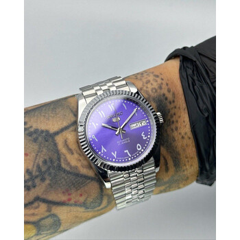 Custom Seiko Mod • Premium Purple Arabic Day Date • 36mm